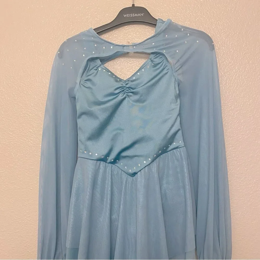 Weissman elite Dance costume blue poet Long illusion The Weather 16698 MC 10/12